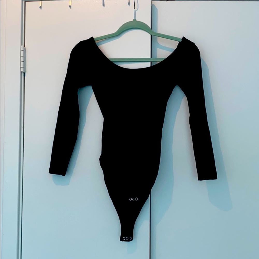 Black long sleeve bodysuit